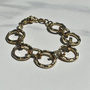 New! “Francesca” Gold Statement Circle Bracelet